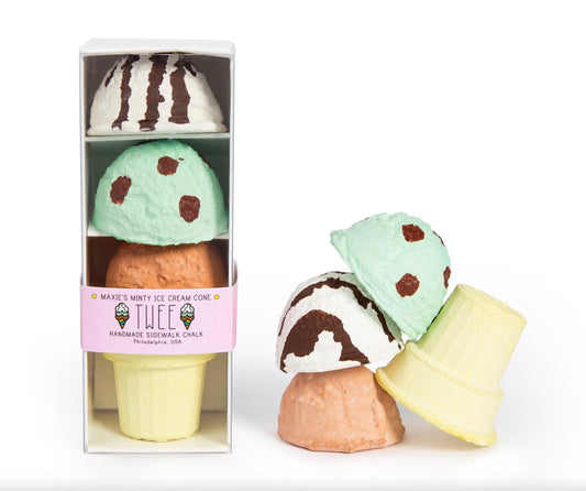 Minty Ice Cream Cone Handmade Sidewalk Chalk